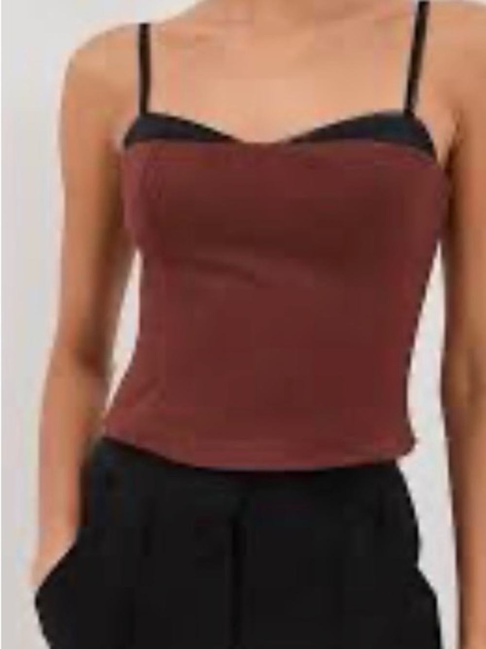 Reformation Melani Cami Top with Black Silk Trim